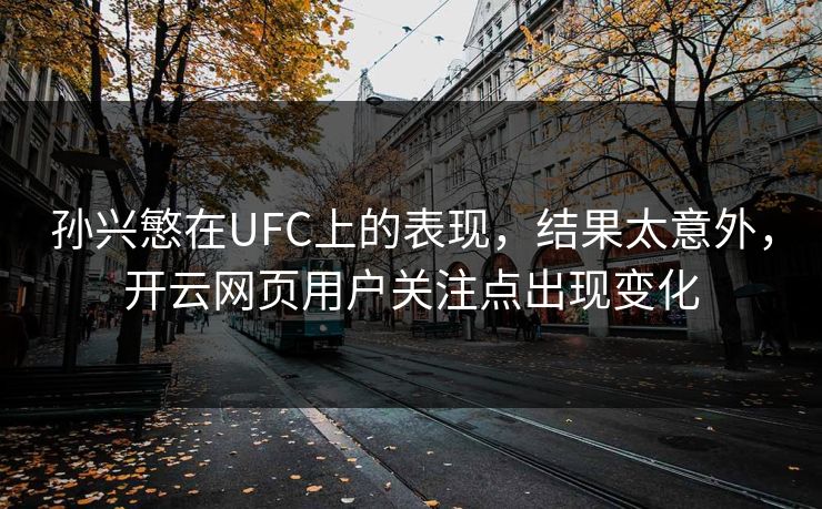 孙兴慜在UFC上的表现，结果太意外，开云网页用户关注点出现变化